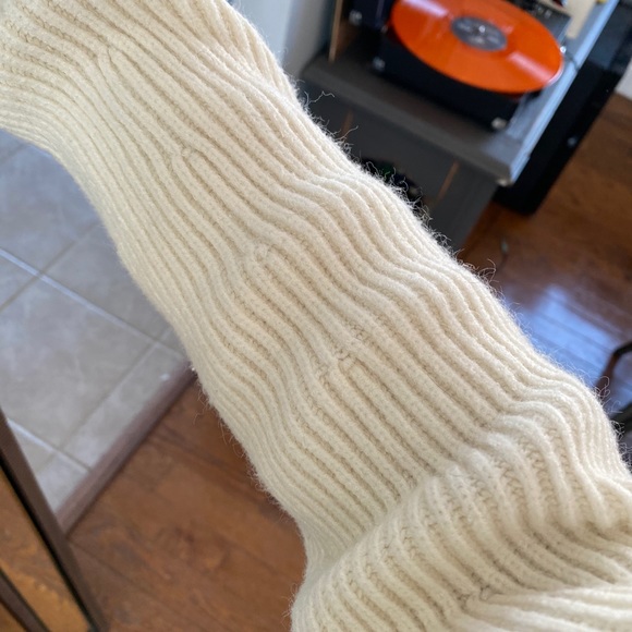 Cream Sweater with Lace Neckline - Picture 2 of 11